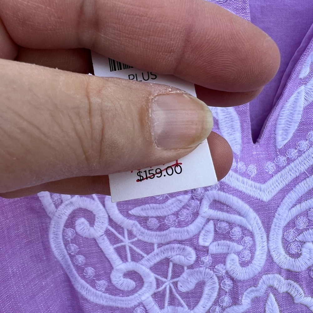 NWT Talbots Pretty Lavender Lace Front Linen Blend Lined Sleeveless Dress - Picture 5 of 6